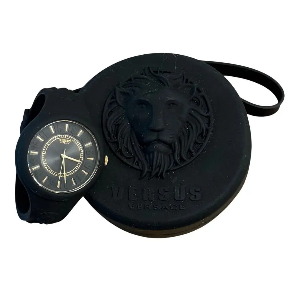 Versace Versus Fire Island Watch Silicone Stainless Steel Analog Women's Black